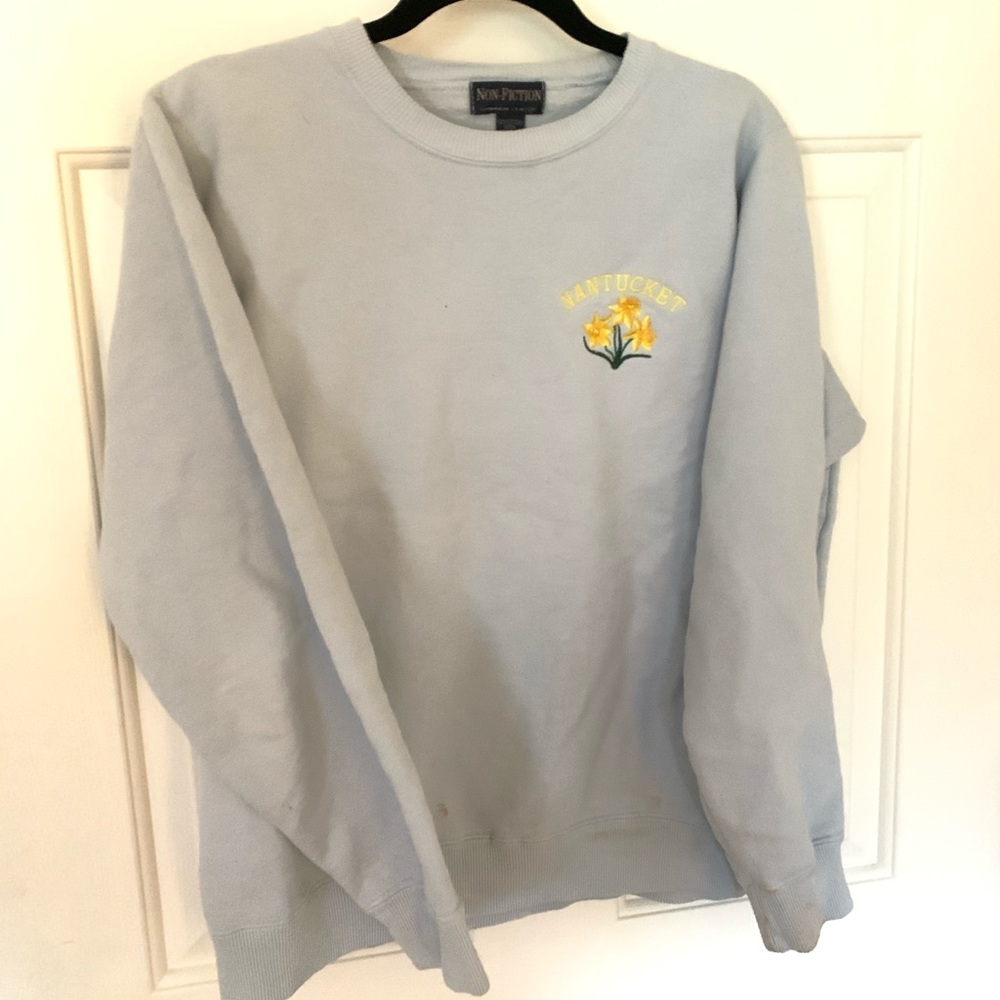 Baby Blue Nantucket Flower Sweatshirt Crewneck